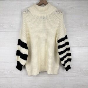 Urban‎ Outfitters Gemini Turtleneck Tunic Sweater Size XS Balloon Sleeve Ivory
